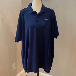 Mens Lacoste Sport Ultra Dry breathable short sleeve polo performance shirt blue